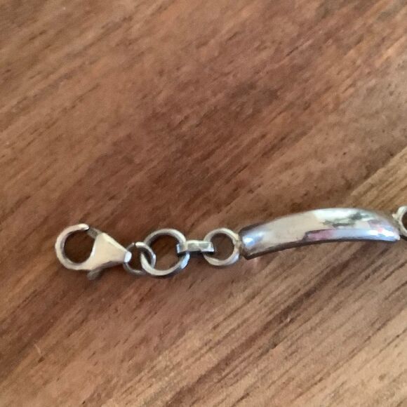 sterling SILVER VINTAGE MOON/LABRADORITE/LARIMAR STONE BRACELET - Picture 8 of 10